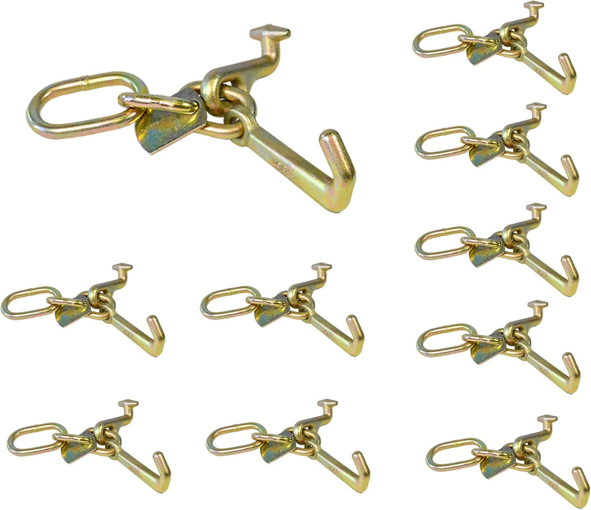 Cluster Hook for Towing Trucks, Heavy-Duty Forged with Link, 4-Pack Y989