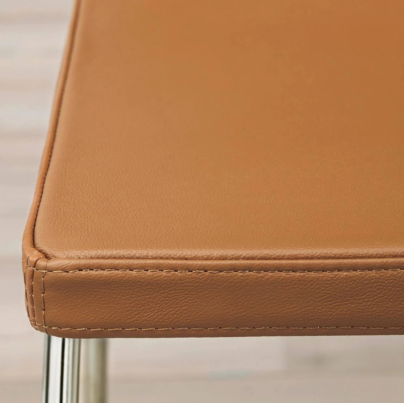 Chrome Plated Mjuk Golden Brown Chair I78708
