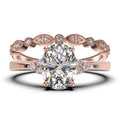 10k Solid Rose Gold Oval Cut Diamond Moissanite Engagement Ring U96291
