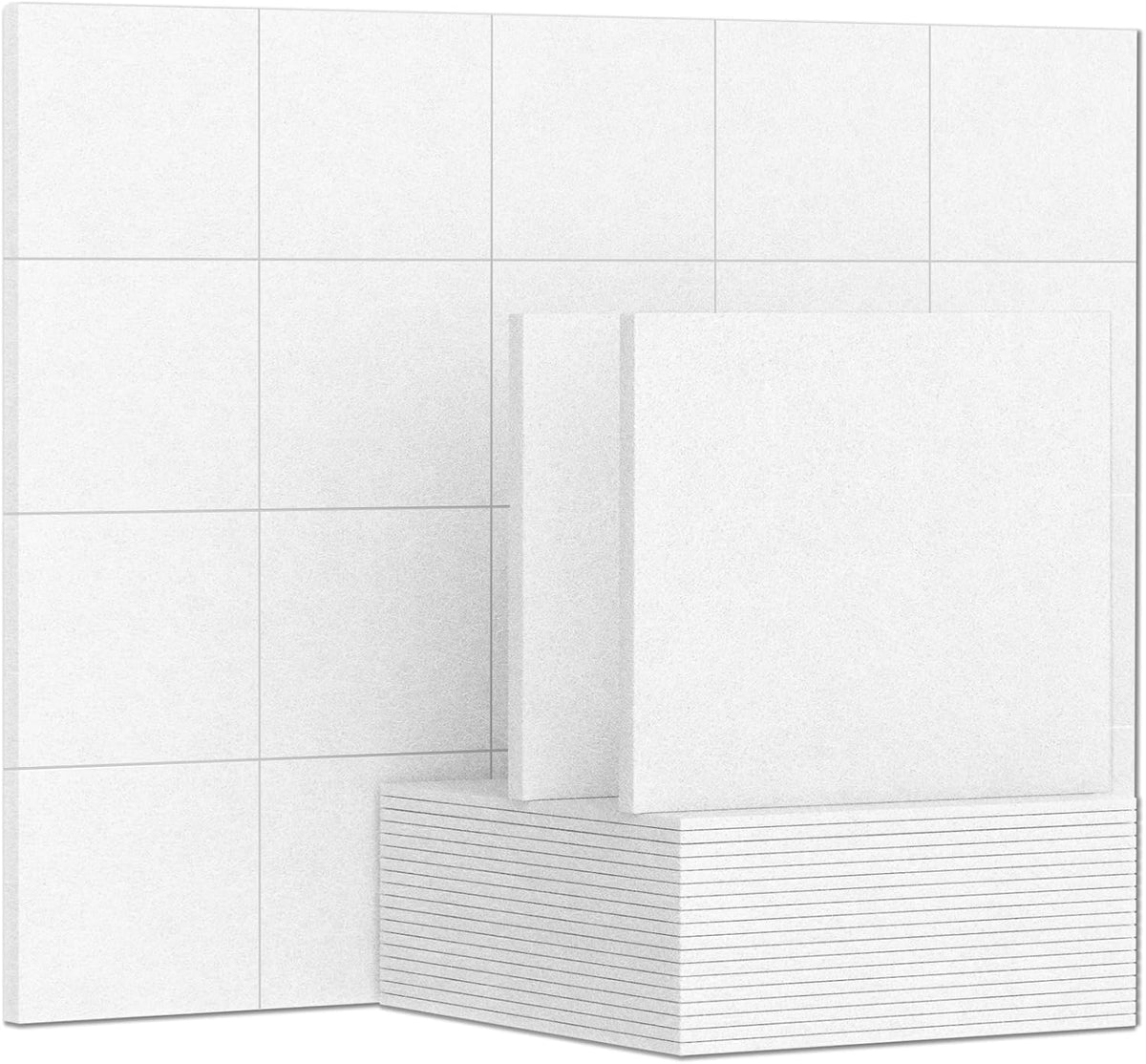 12 x 12 x 0.3 Inches Pack of 20 Sound Absorbing Panels Gray F406