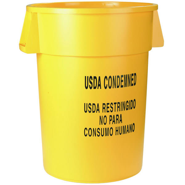 Yellow Plastic Trash Can L7227