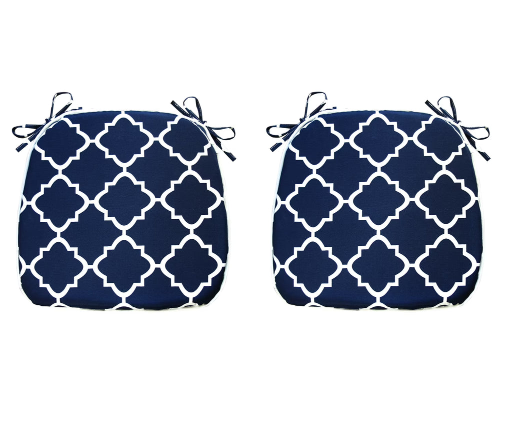 Blue Geometric Outdoor Seat Pads, Pack of 2 S297