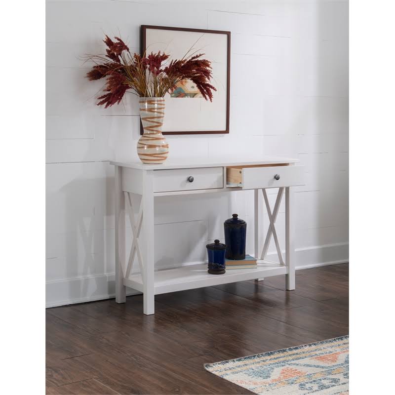 Antique White Wood Console Table O69445