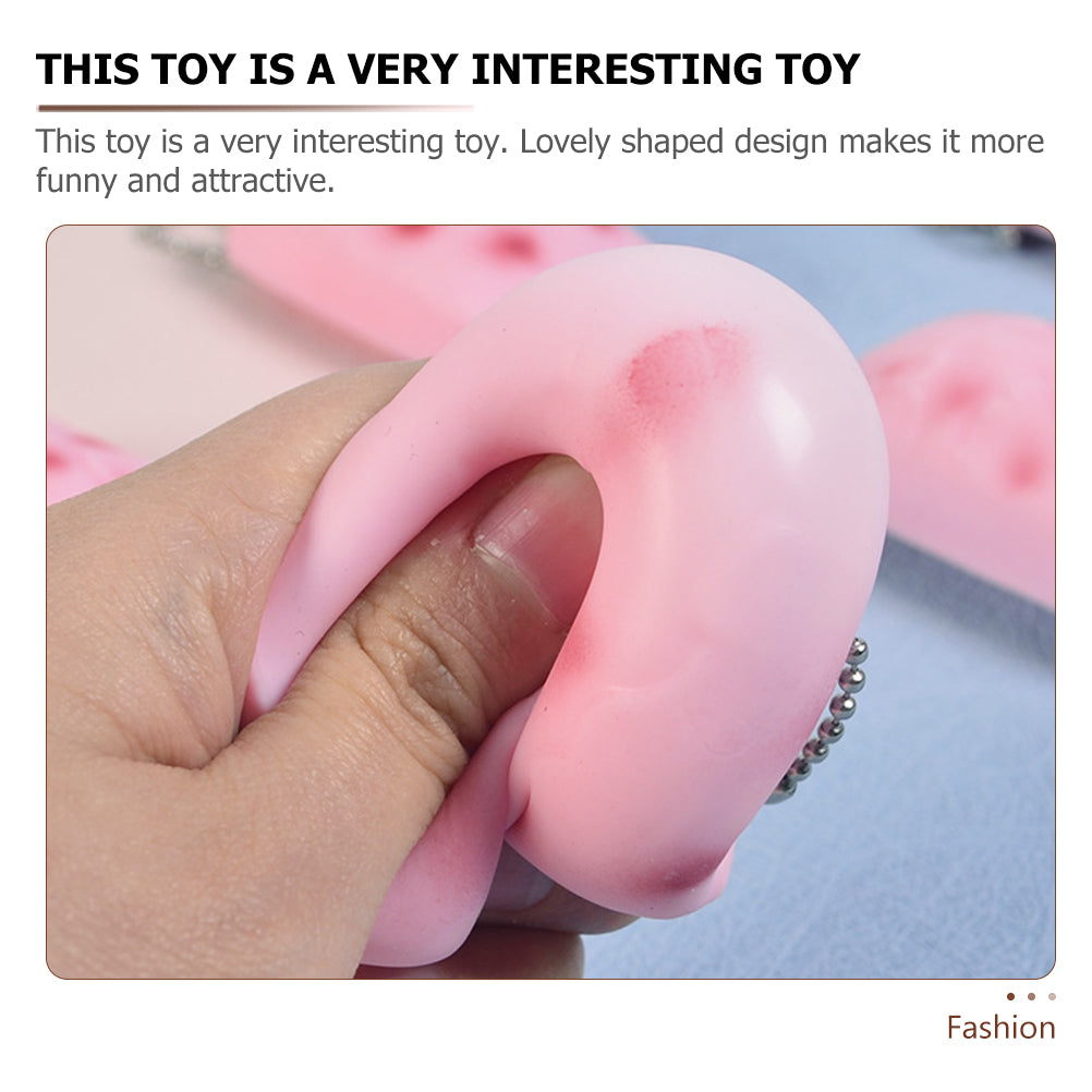3 Pcs Squeeze Tofu Toy Cartoon Miniature Key Hanging Decor N829700