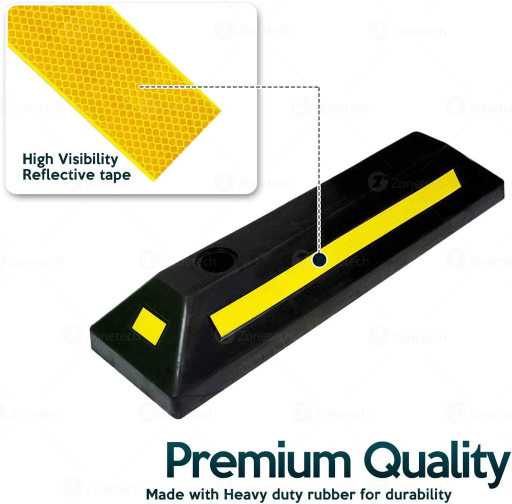 Heavy Duty Rubber Parking Guide 2 Pcs with Reflective Yellow Tape P897666