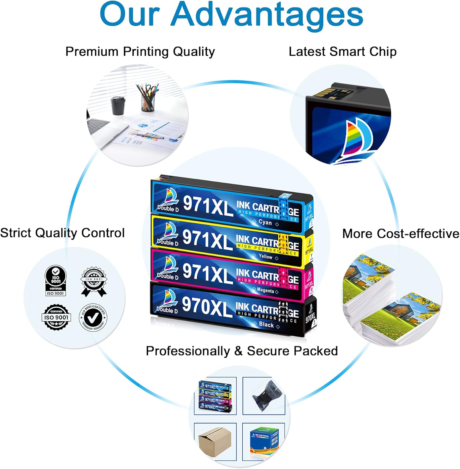 4 Pack Ink Cartridges for HP Officejet Pro S3125