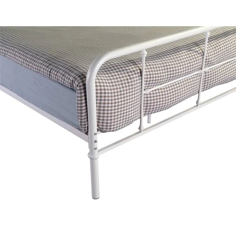 Snowdrop White Full Metal Bed W7798