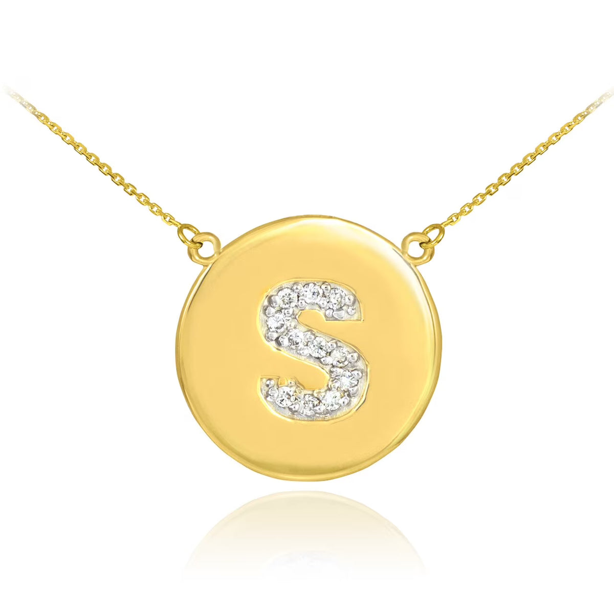 18" Diamond Disc Initial Necklace Z64674