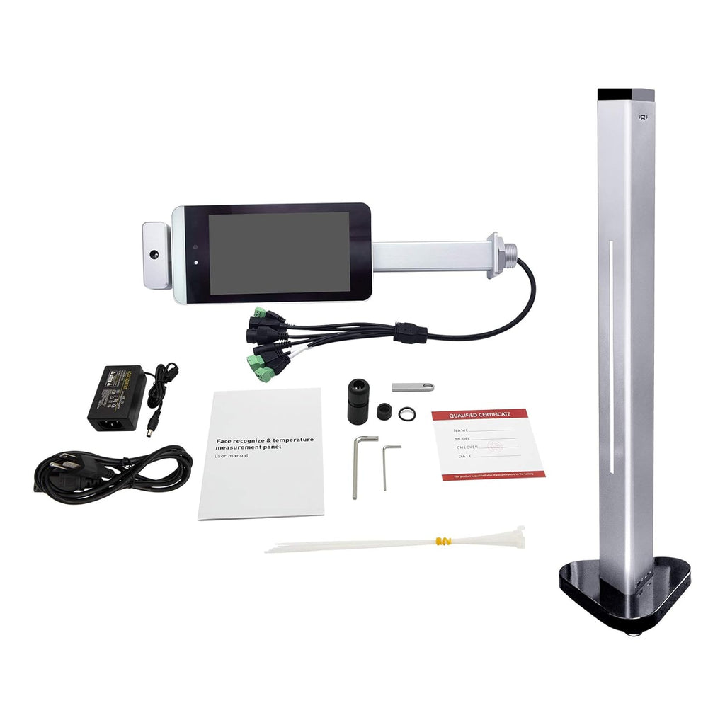 Face Recognition Temperature Measurement System Infrared Body Temperature Kiosk Thermal Scanner Access Control Punch Card Machine A12756
