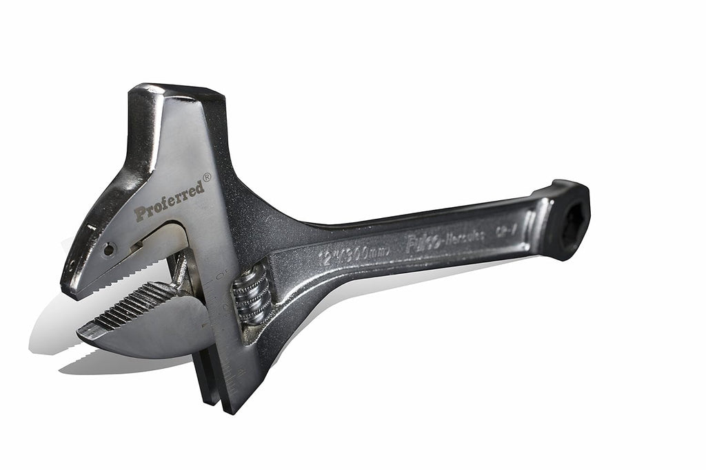 12" Chrome Finish Adjustable Wrench with Hammer, Pack of 2 R184275