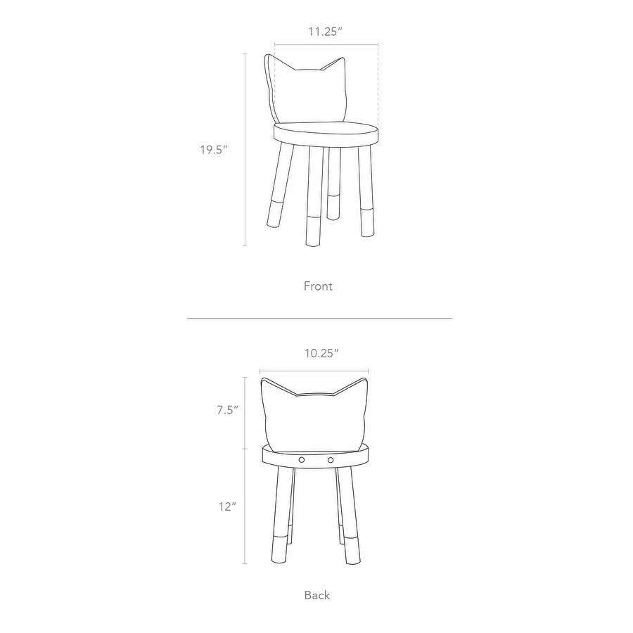 Kids Chair, Set of 2, Walnut, Deep Blue U1882
