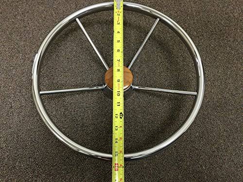 SS304 Five Spoke Steering Wheel with Teak Cap J438
