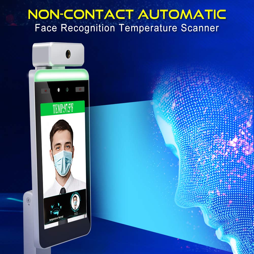 Face Recognition Temperature Measurement System Infrared Body Temperature Kiosk Thermal Scanner Access Control Punch Card Machine A12756