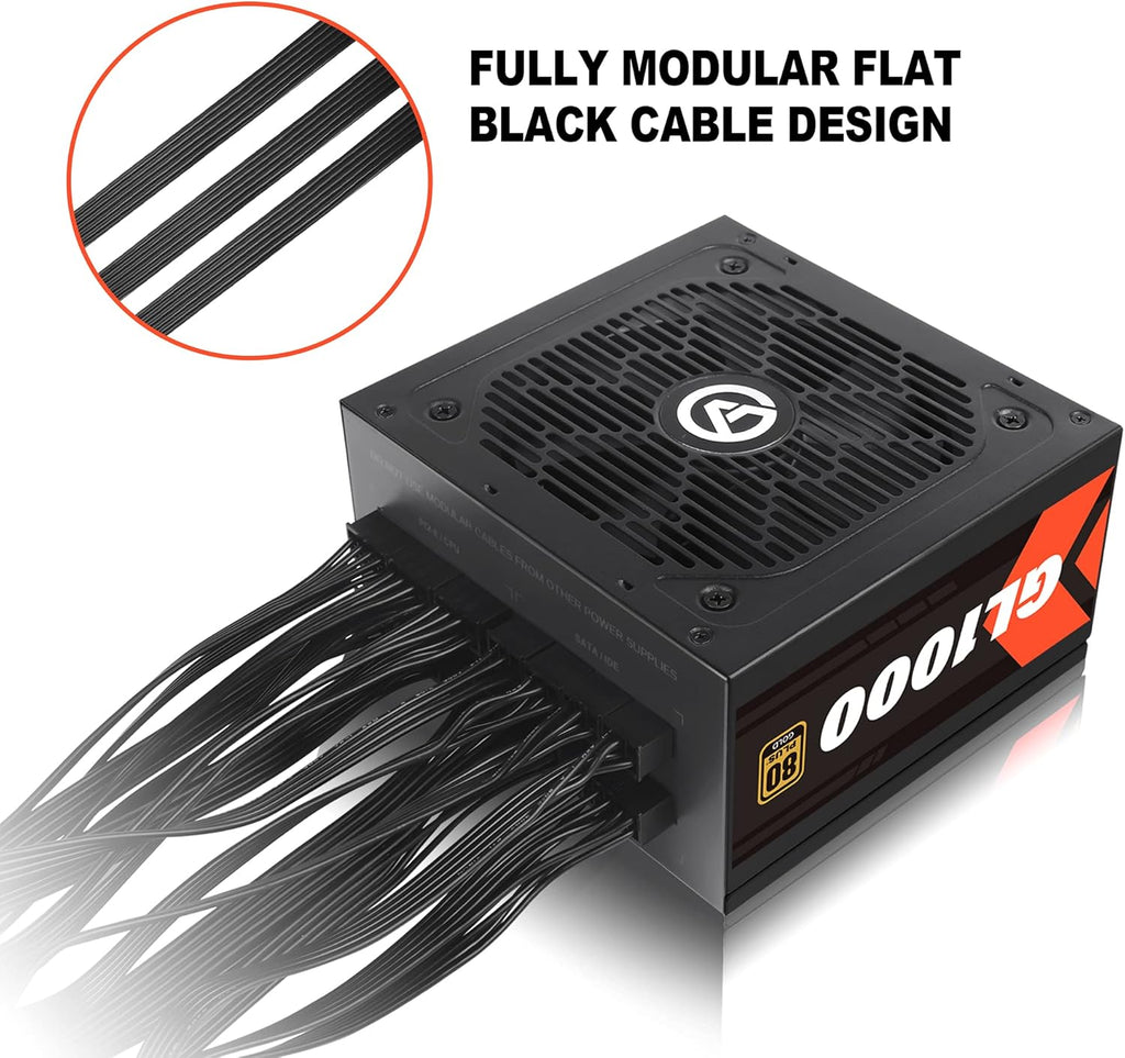 1000W Fully Modular Power Supply 80 Plus Gold Q846
