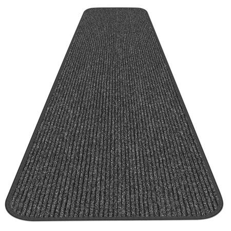 Charcoal Black 3' x 25' Skid-Resistant Carpet Runner O3305