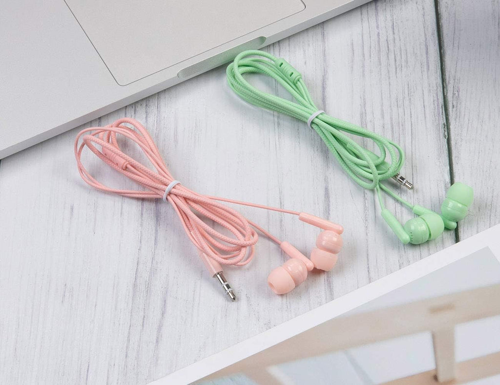 100 Packs Bulk Earbuds Headphones Individually Wrapped in 6 Colors K911