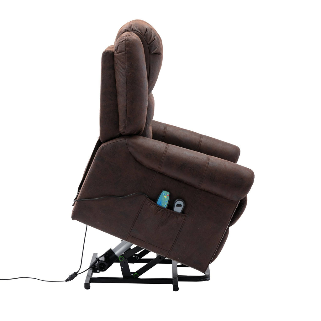 Dark Brown Power Lift Recliner with Massage O307