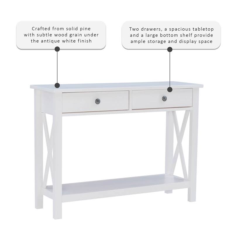 Antique White Wood Console Table O69445
