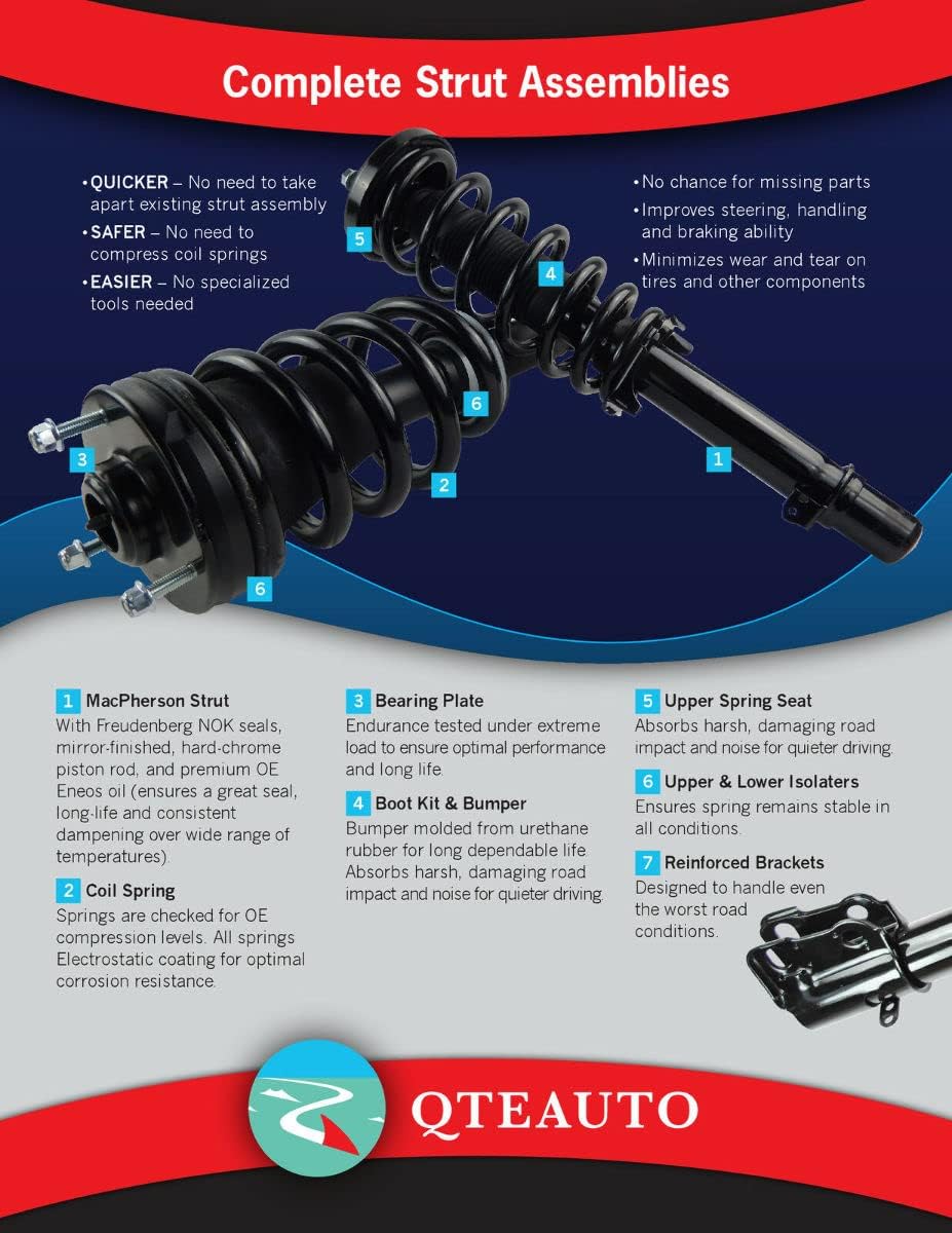 Front-Rear Quick Complete Strut-Shock For 2014-2018 Chevrolet Silverado 1500 RWD Q3726