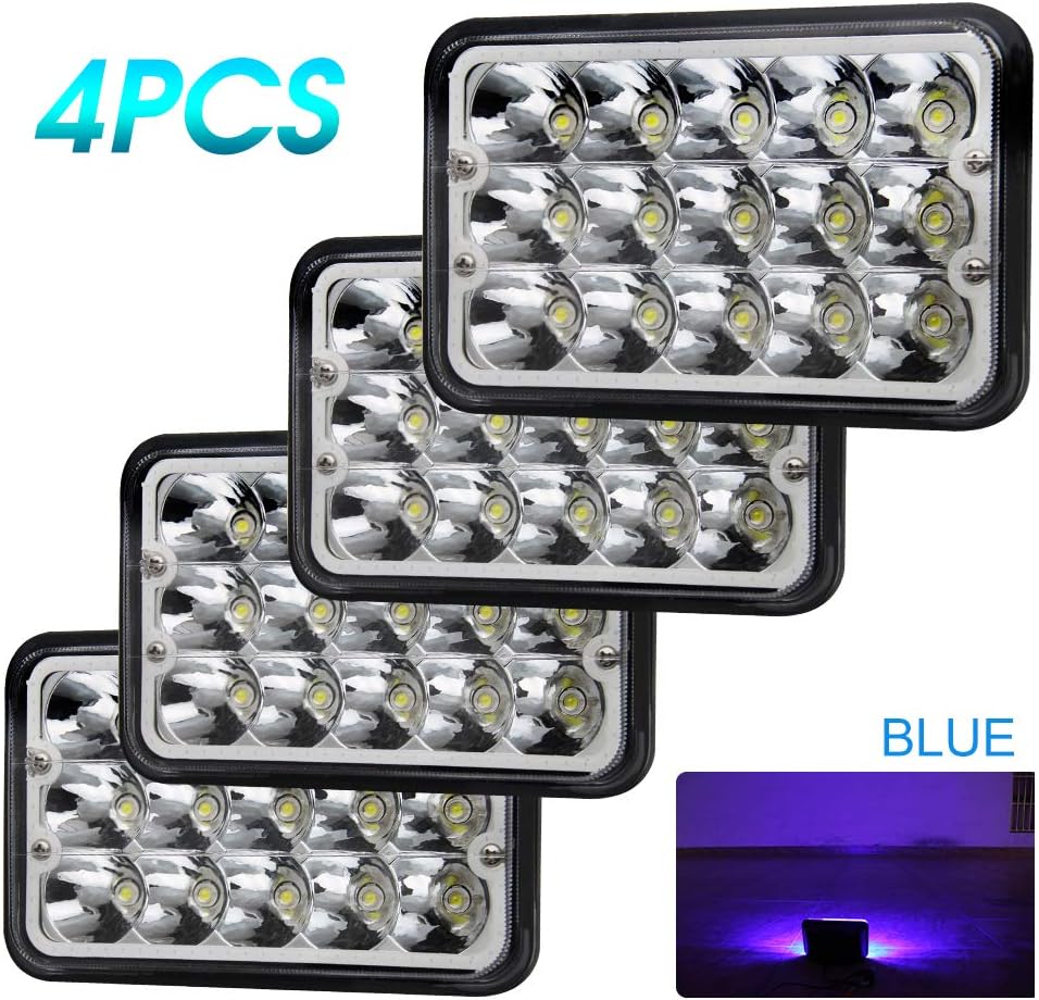 4x6 inch LED Headlights Yellow Halo Dot Rectangular Replacement B87318