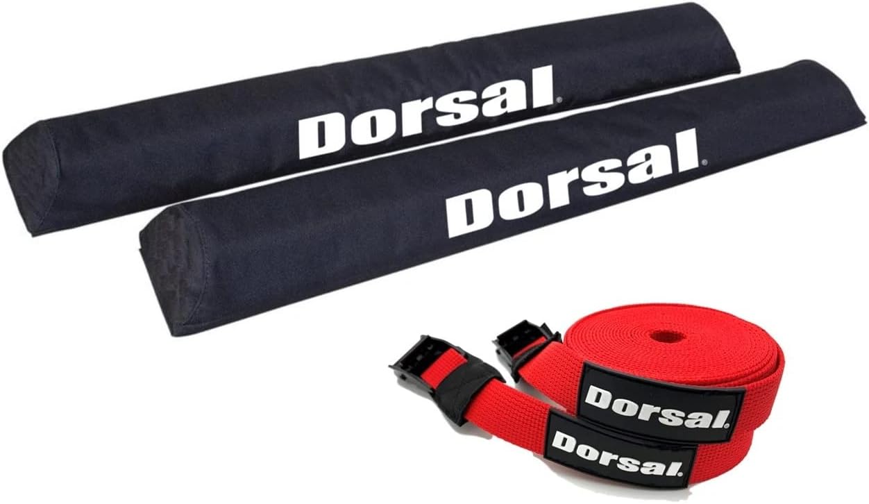 Red 28 Inch Roof Rack Pads with 15 ft Straps, Pack of 2 F500892