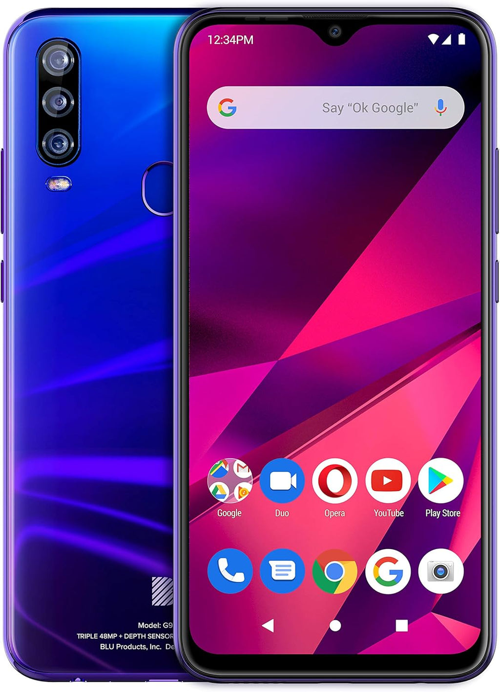 BLU G9 PRO 2020 Unlocked 6.3” HD+ Infinity Display 128 GB Triple 48MP Camera US Version Nightfall O507