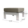 Silver and Khaki Outdoor Aluminum 11 Seater Sectional Sofa Set with Ottoman J192