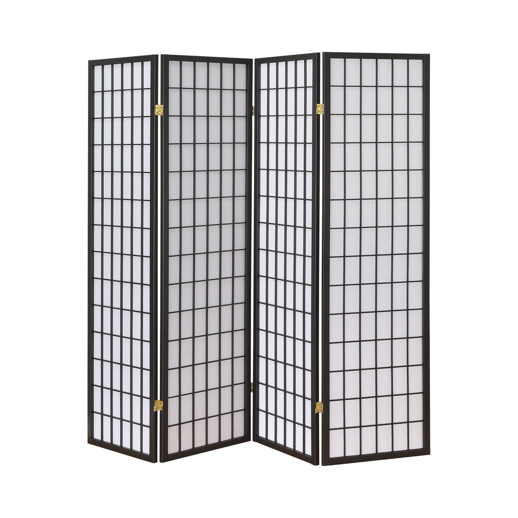 Antique White Four Panel Folding Screen Q79690