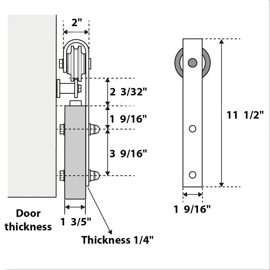 Oak Double Barn Door 36 x 80 inches with Stainless Steel Rail Hangers Q5887