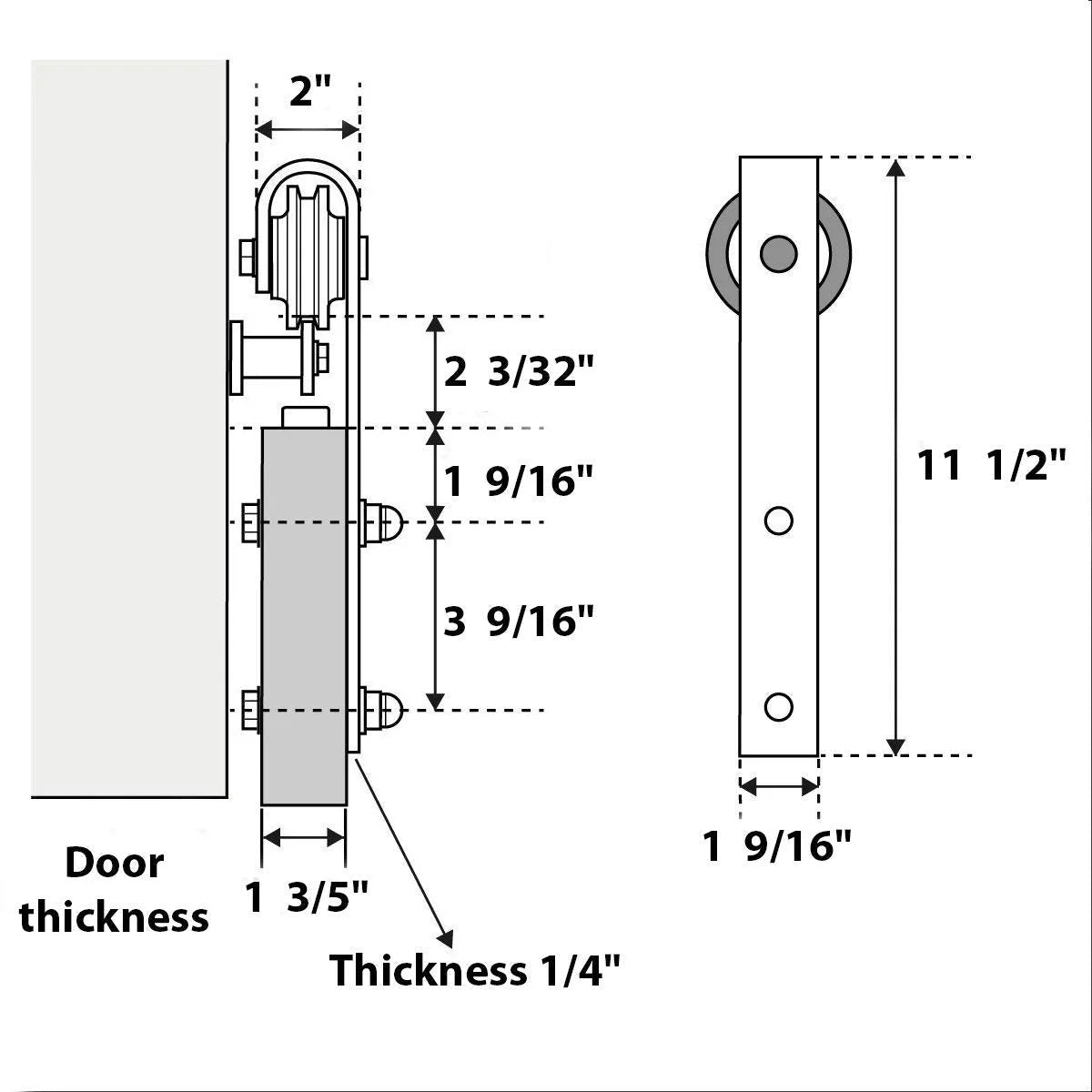 Oak Double Barn Door 36 x 80 inches with Stainless Steel Rail Hangers Q5887