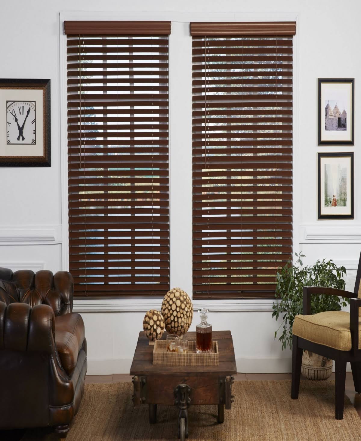 Faux Wood Venetian Blind, 57.5x22 x 72x22, Dark Oak Y127901