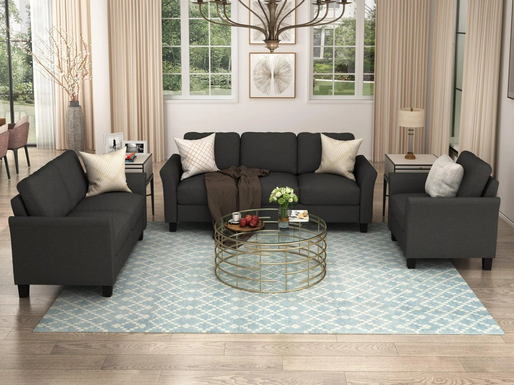 3 Pieces Polyester-blend Sofa Set A16772
