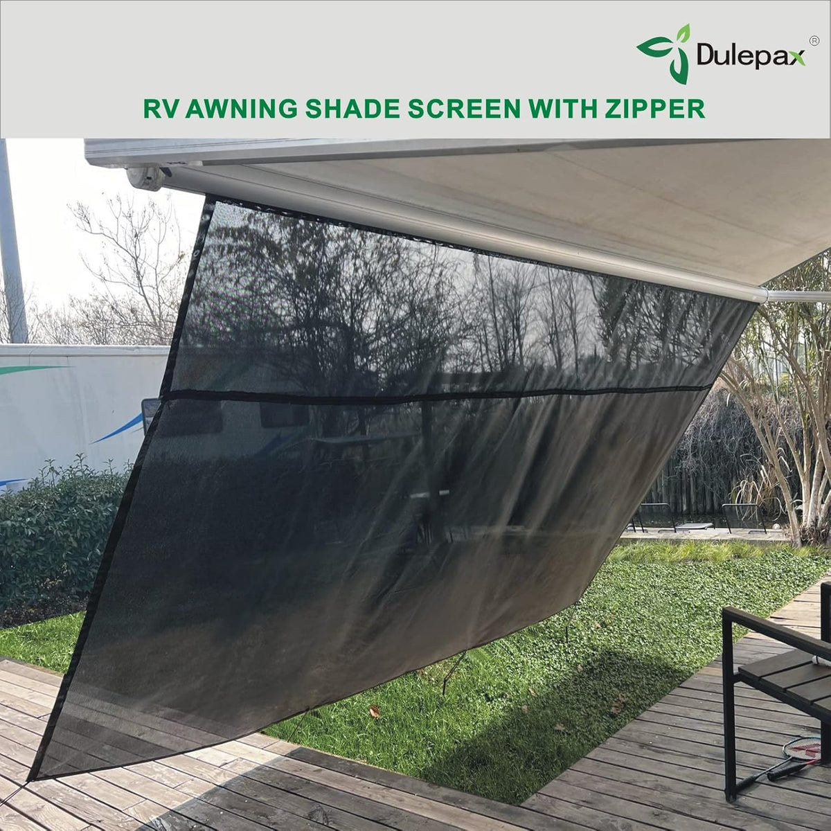 RV Awning Shade Screen with Zipper 8'X13'3'' Universal with Complete Kits Z404