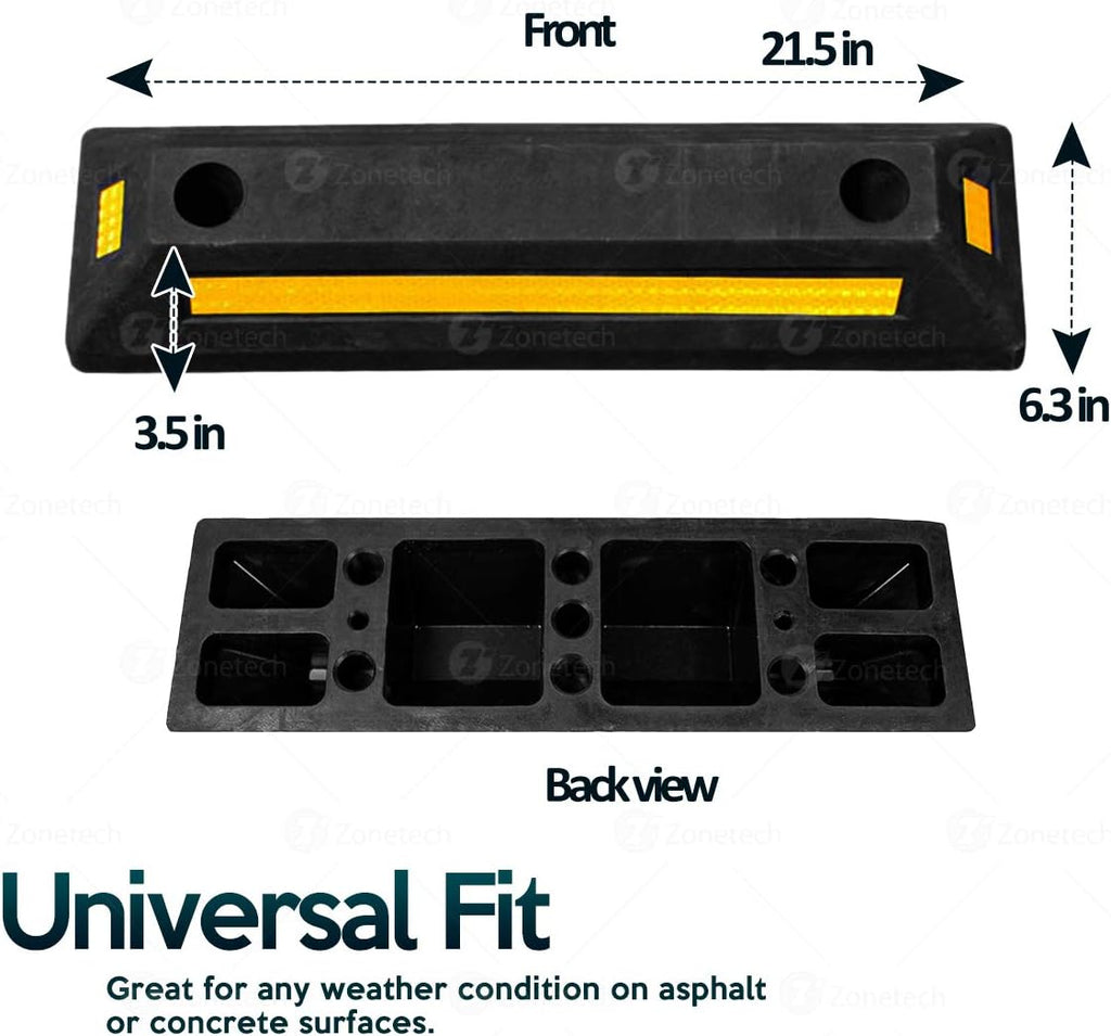 Heavy Duty Rubber Parking Guide 2 Pcs with Reflective Yellow Tape P897666