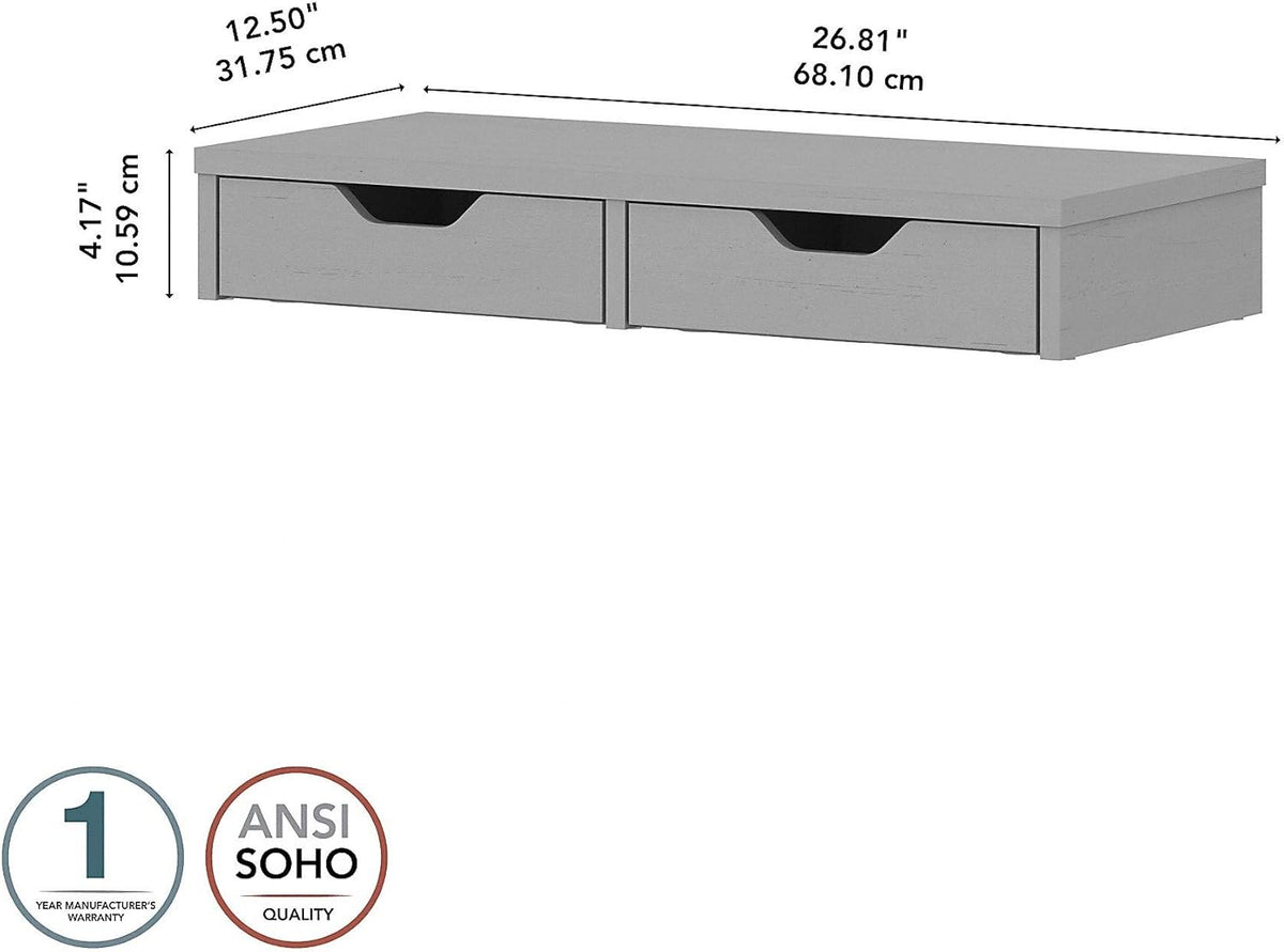 Desktop Organizer with Drawers, Cape Cod Gray G544