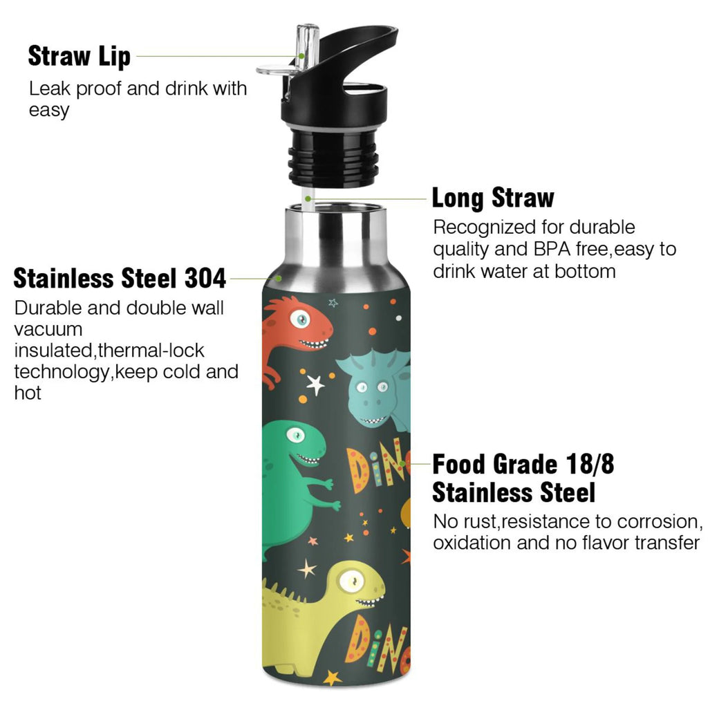 Stainless Steel Water Bottle with Straw Lid Vacuum Insulated 20 OZ L3988
