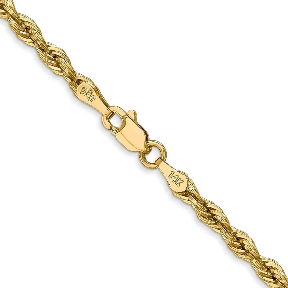 10K Yellow Gold Rope Chain Necklace 18" L4356