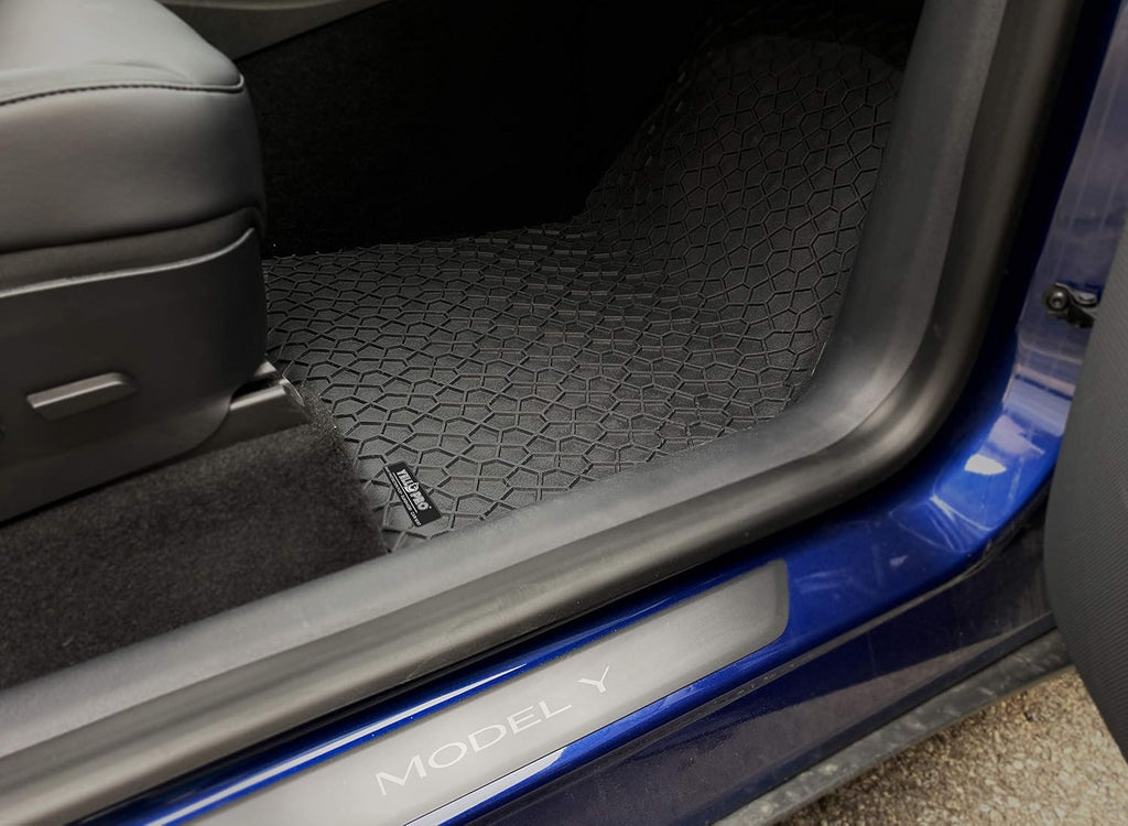 Black Rubber Floor Mat and Cargo Mat Set for Tesla Model Y Z409