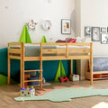 Natural Twin Low Loft Bed Frame P7457