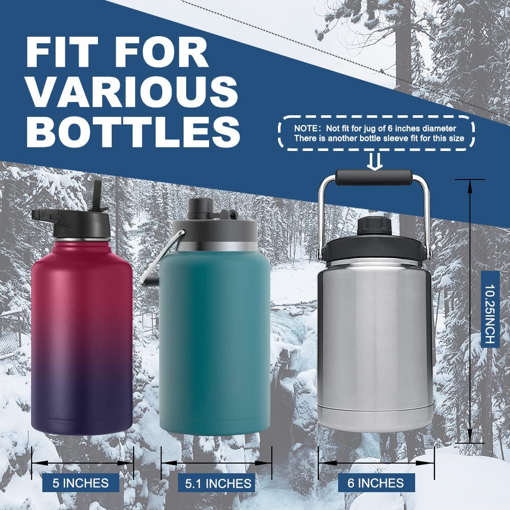 Neoprene Insulated Water Bottle Holder with Shoulder Strap for Half Gallon 64OZ / One Gallon 128OZ Sports Water Jugs Bottles G695