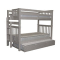 Gray Twin over Twin Bunk Beds with End Ladder and Twin Trundle A37789