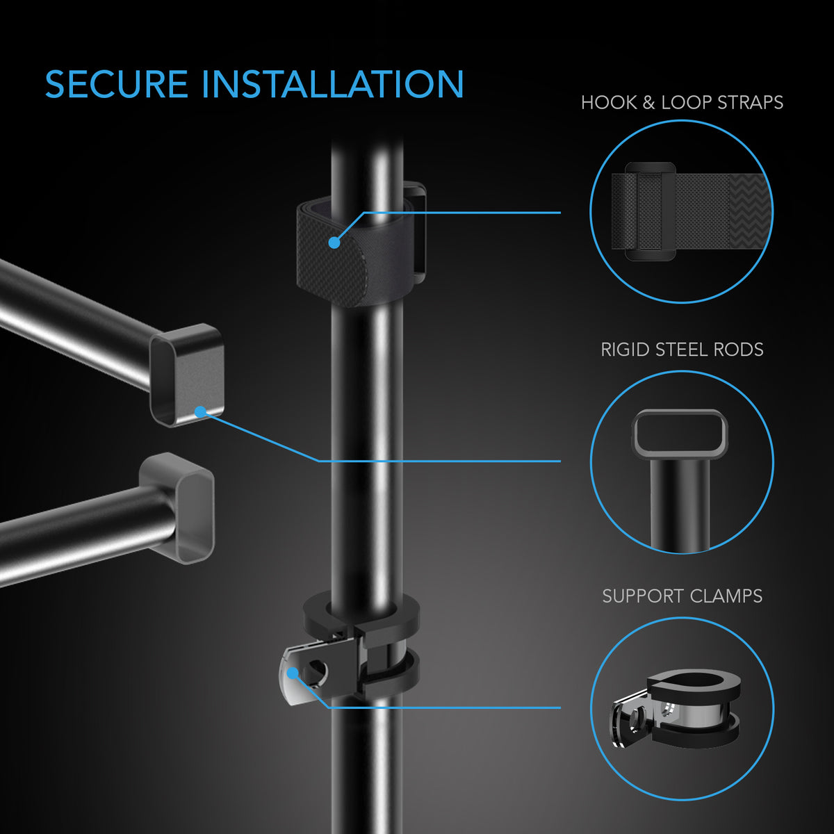 5x5' Steel Hanging Bars for Indoor Grow Tents E615175