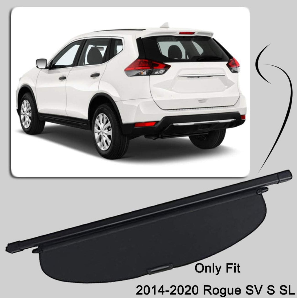 Cargo Cover for 2014-2020 Nissan Rogue Black Retractable Trunk Shade Pack of 2 N373834