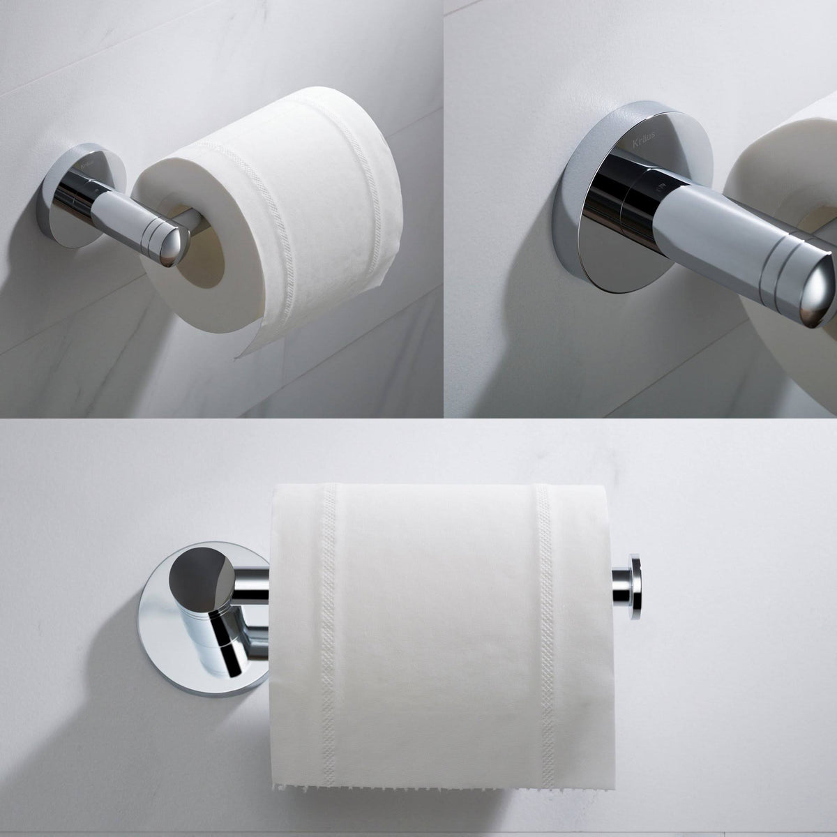 24 in. Brushed Nickel Bath Hardware Set with Towel Bar Paper Holder Towel Ring Robe Hook 4 Piece J5208