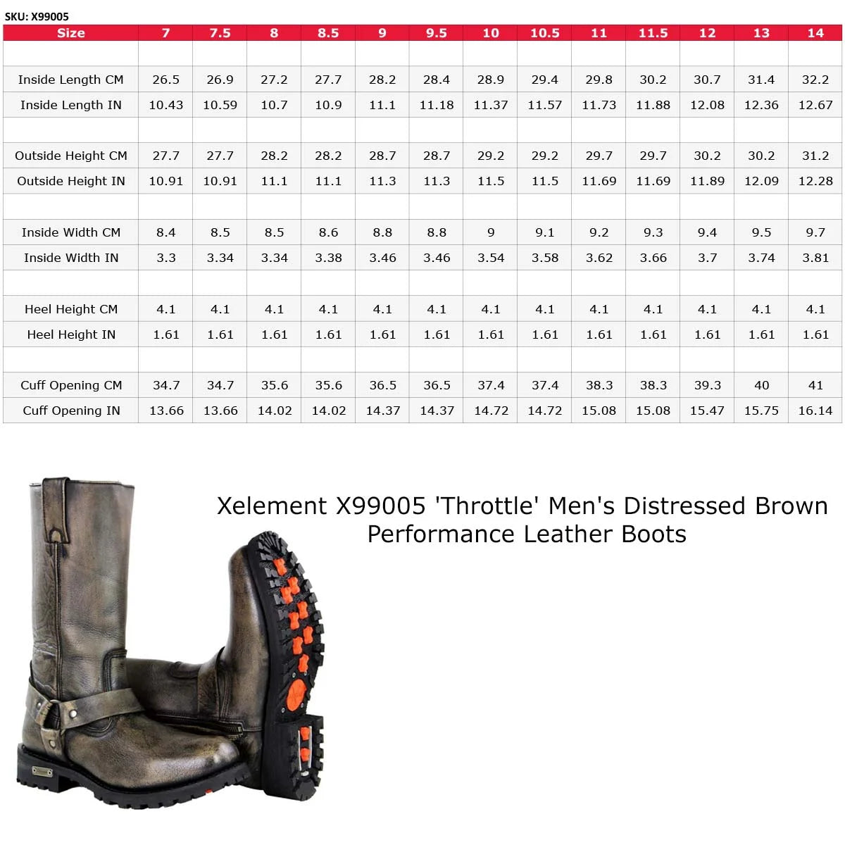 Distressed Brown Motorcycle Leather Boots W91195