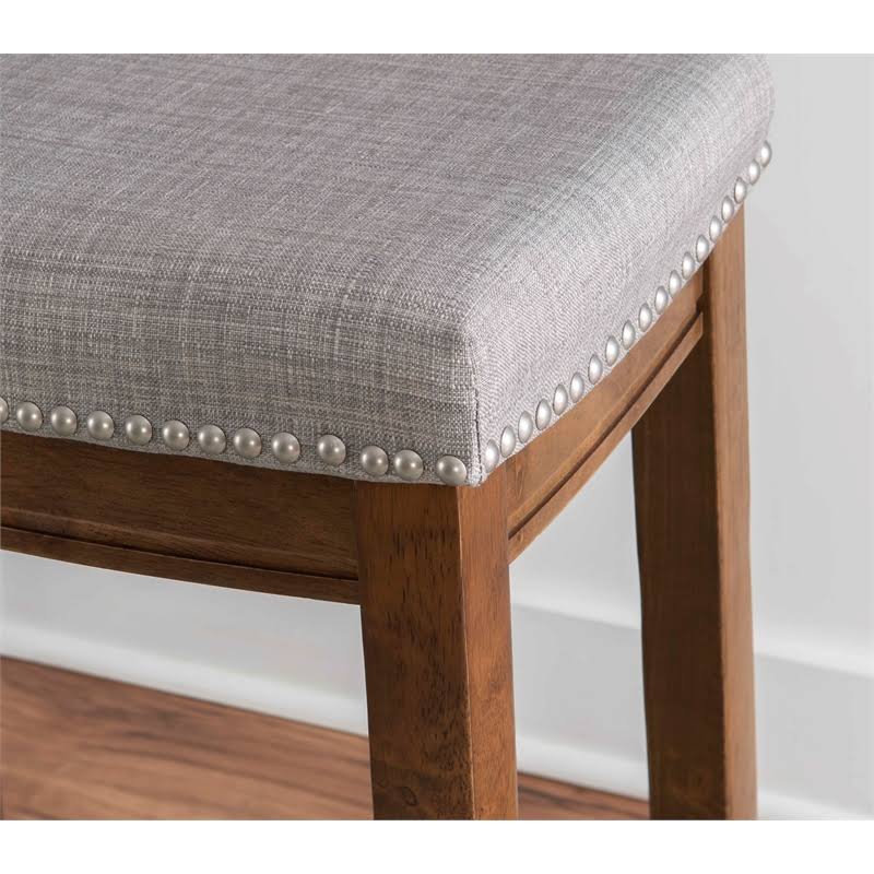 Rustic Brown Wood Counter Stool S63028