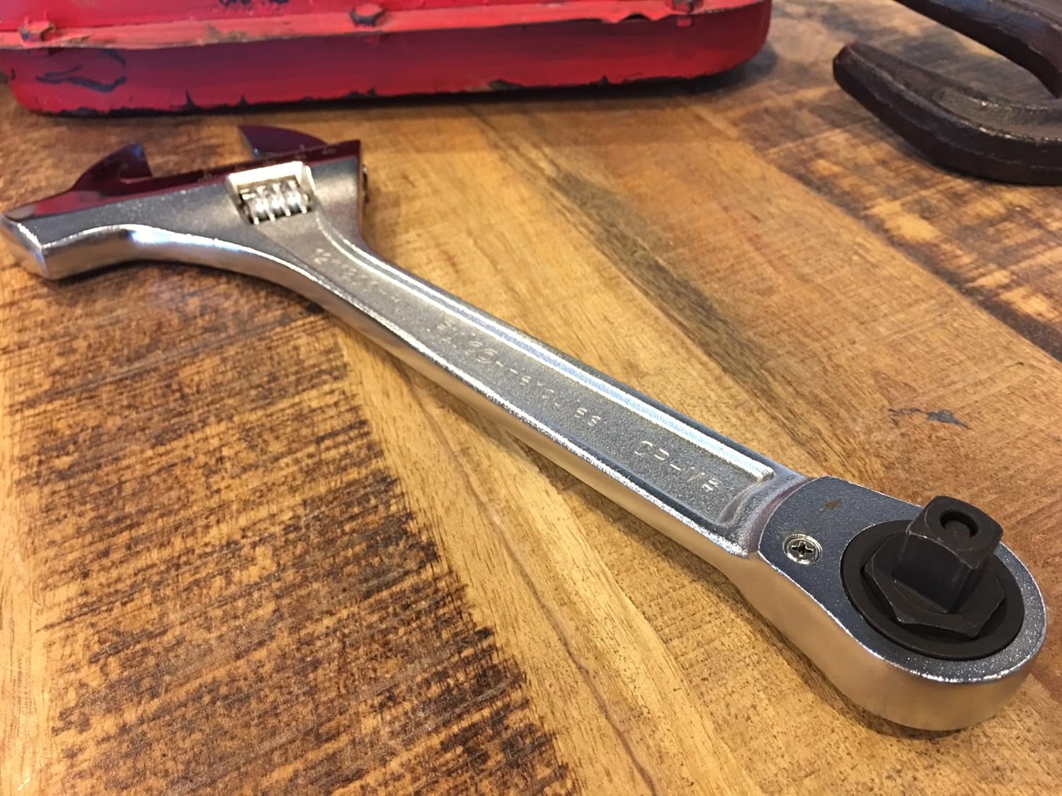 12" Chrome Finish Adjustable Wrench with Hammer, Pack of 2 R184275