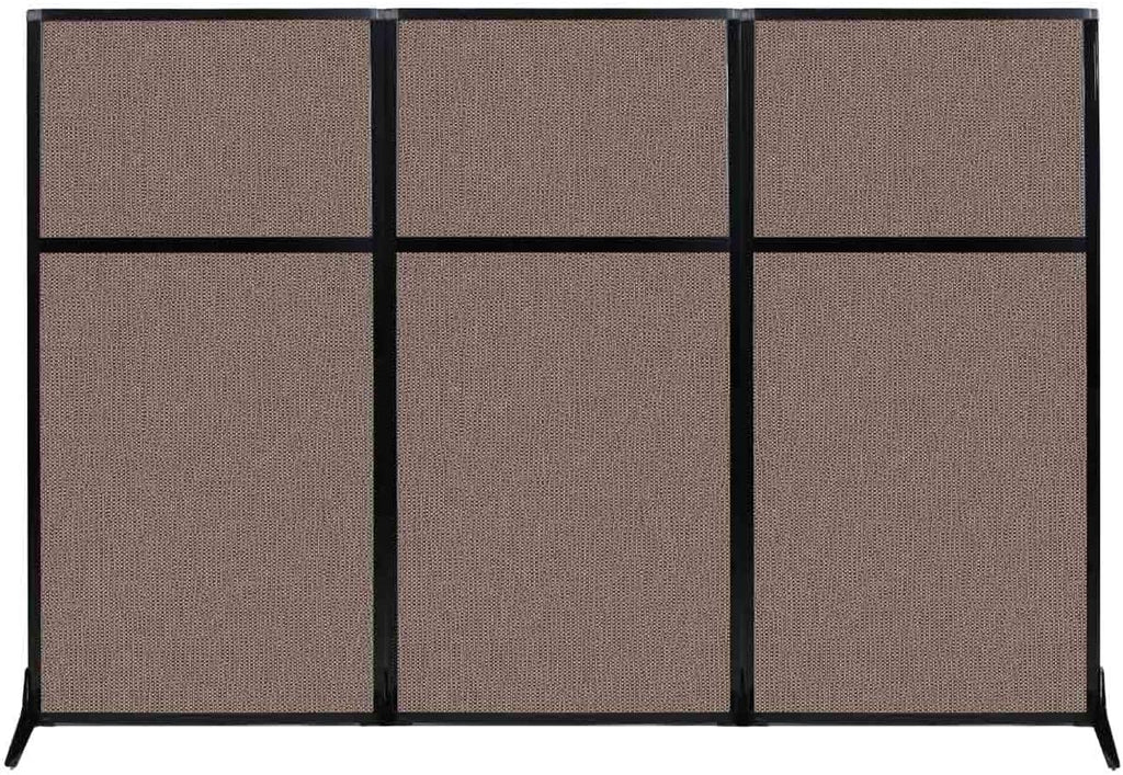 Portable Free Standing Privacy Screen with Black Fabric Panels Q9377