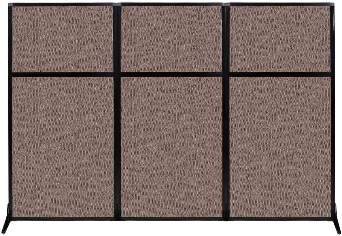 Portable Free Standing Privacy Screen with Black Fabric Panels Q9377