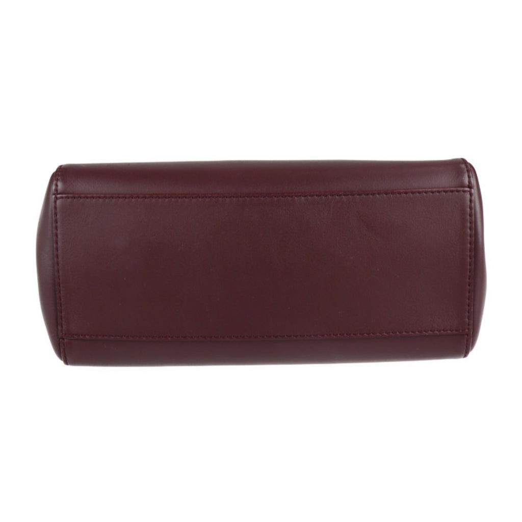 Bordeaux Calf Leather 2WAY Shoulder Bag Tote O761